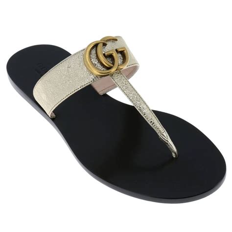 gucci sandalen gold|Gucci gold sandals flat.